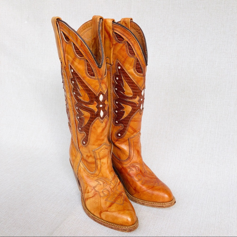 Miss Capezio Butterfly Leather Cowboy Boots